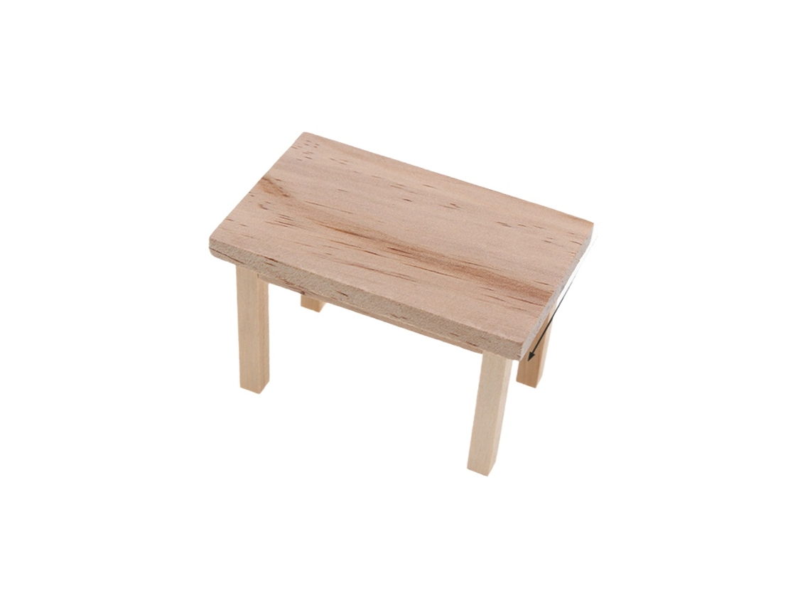 KOFIHETY Mesa Larga de Madera en Miniatura 1:12 - Accesorio para Casa de Muñecas, Escena Miniatura, Muebles Pequeños