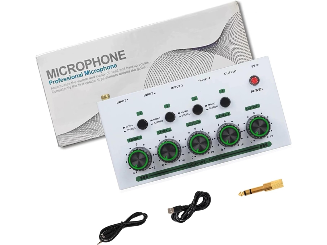 Mezclador De Audio Portátil Confiable De 4 Entradas Para Mezcla De Sonido Densa Profesional Y