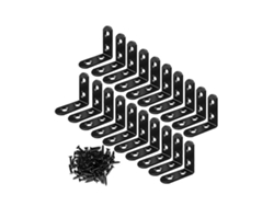20 Soportes De Esquina En L De Acero, Refuerzos Metálicos Para Estantes Y Muebles De Madera Negro