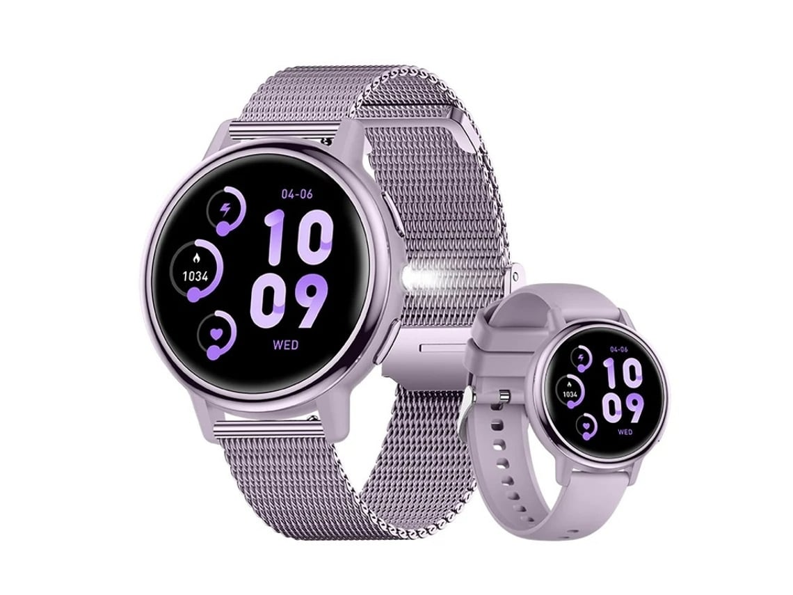 Reloj inteligente Ak88 para mujer, monitor de salud y llamadas Bluetooth Bestvite (morado)