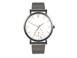 Reloj De Cuarzo De Pareja Con Correa De Malla Casual Estilo Fashion Blanco Negro