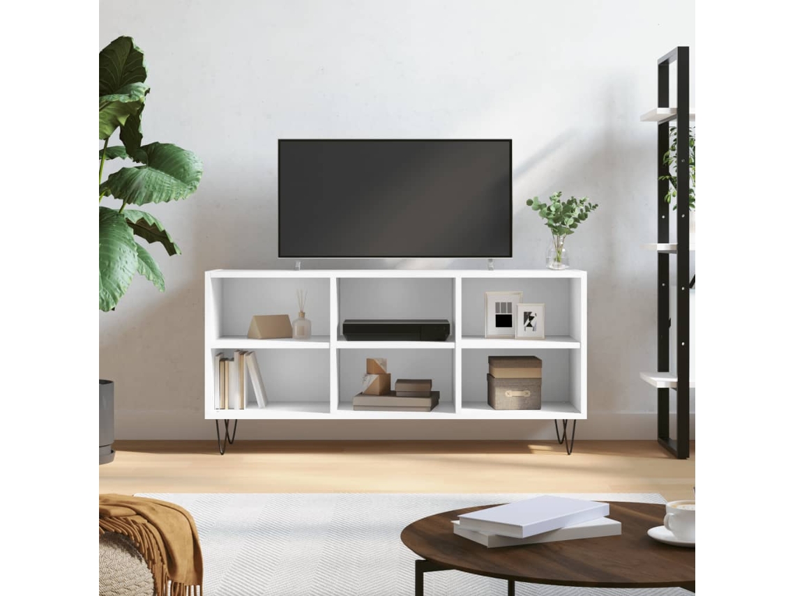 Mueble para TV | Armario para TV | Mueble de TV 103,5 x 30 x 50 cm, madera blanca