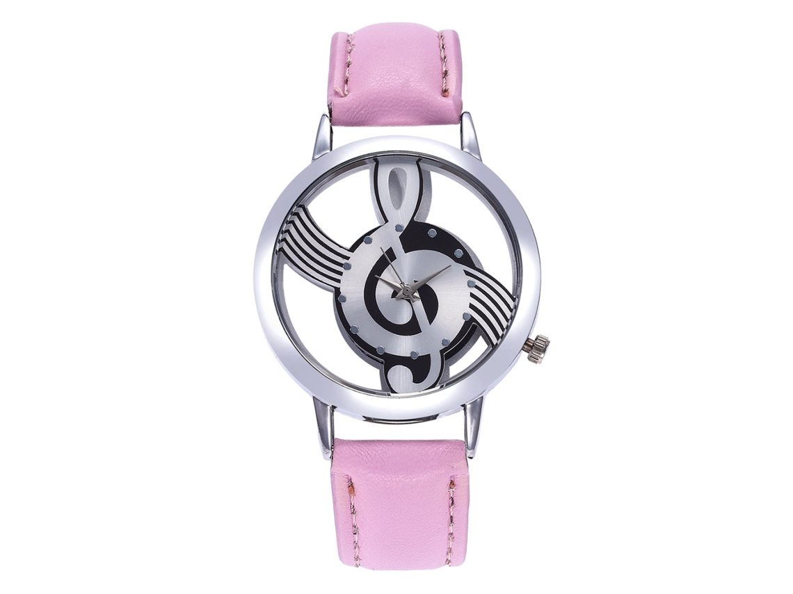 Reloj De Pulsera Analógico De Cuarzo Para Mujer Con Esfera Redonda, Color Rosa, Moderno Y Elegante.