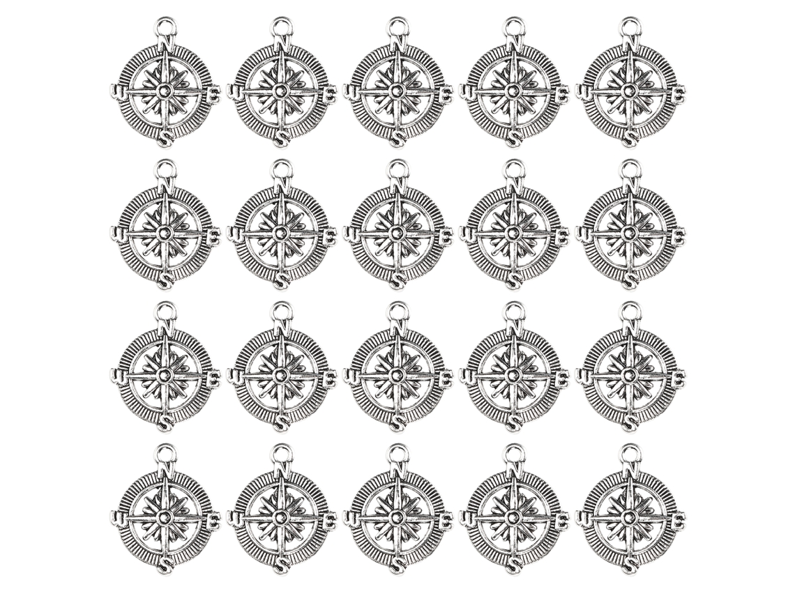 20 Piezas De Colgantes De Brújula, Serie Náutica, Ancla, Aleación De Metal, Accesorios De Joyería Diy