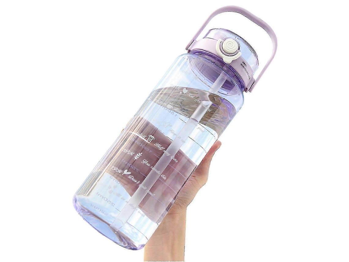 Botella Deportiva De 64 Oz, Botella De Agua Portátil Con Escala De Capacidad, Botella Deportiva Morada Resistente A Fugas Rosewell
