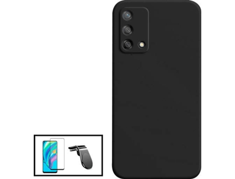 Kit Carcasa + Protector de Pantalla + Soporte Oppo Reno6 Lite GIFT4ME Negro