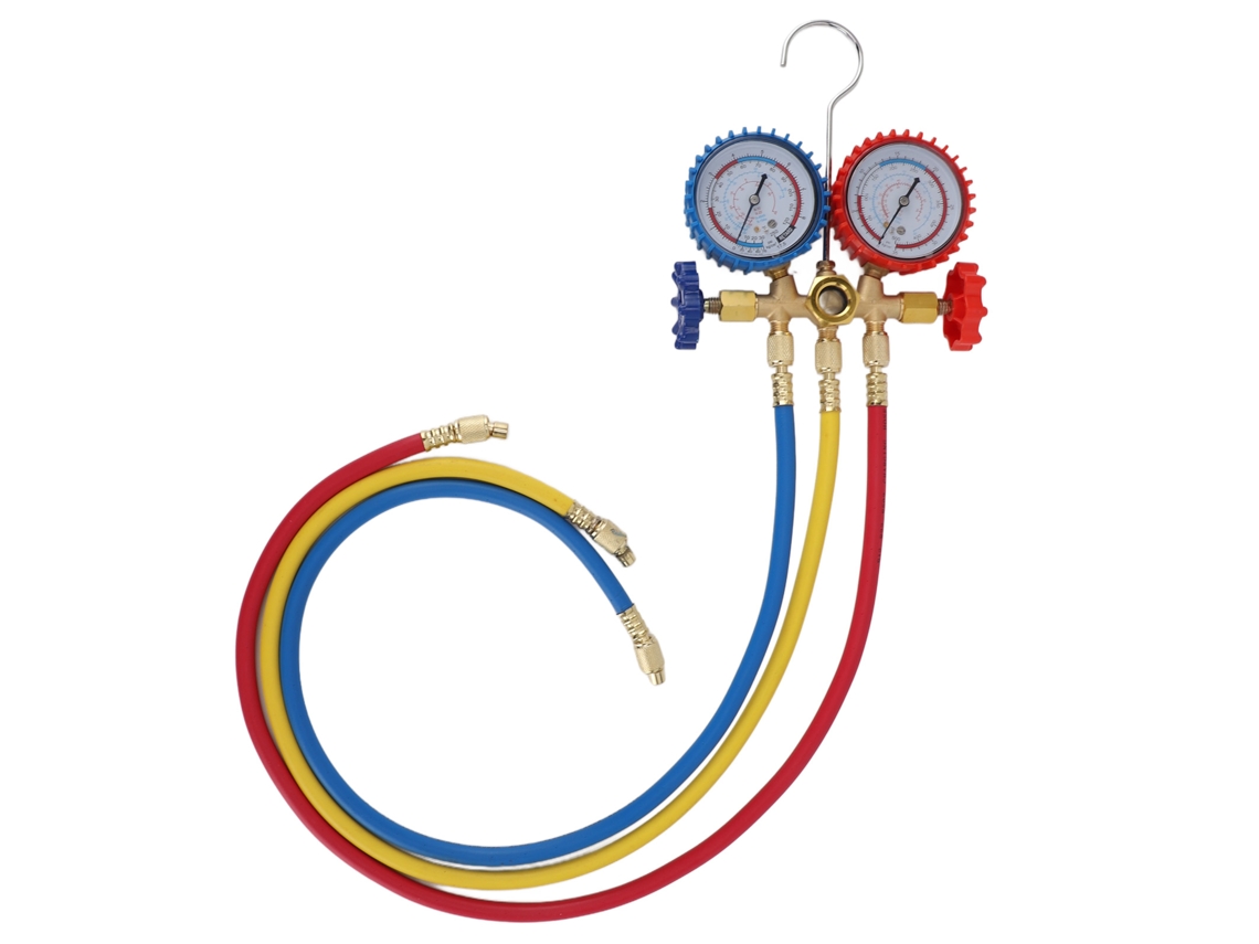 Manómetro de presión para aire acondicionado, doble diagnóstico, resistente a impactos, para conductos.