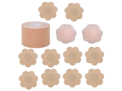 Cinta Levantadora De Pecho Transpirable Y Elástica Con Tiras De Silicona Para Nipples Y Pegatinas Florales