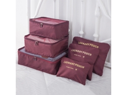 Paquete De 6 Cubos De Embalaje Portátiles – Cubos De Embalaje De Compresión Perfectos Para Equipaje CHRUI Red Wine
