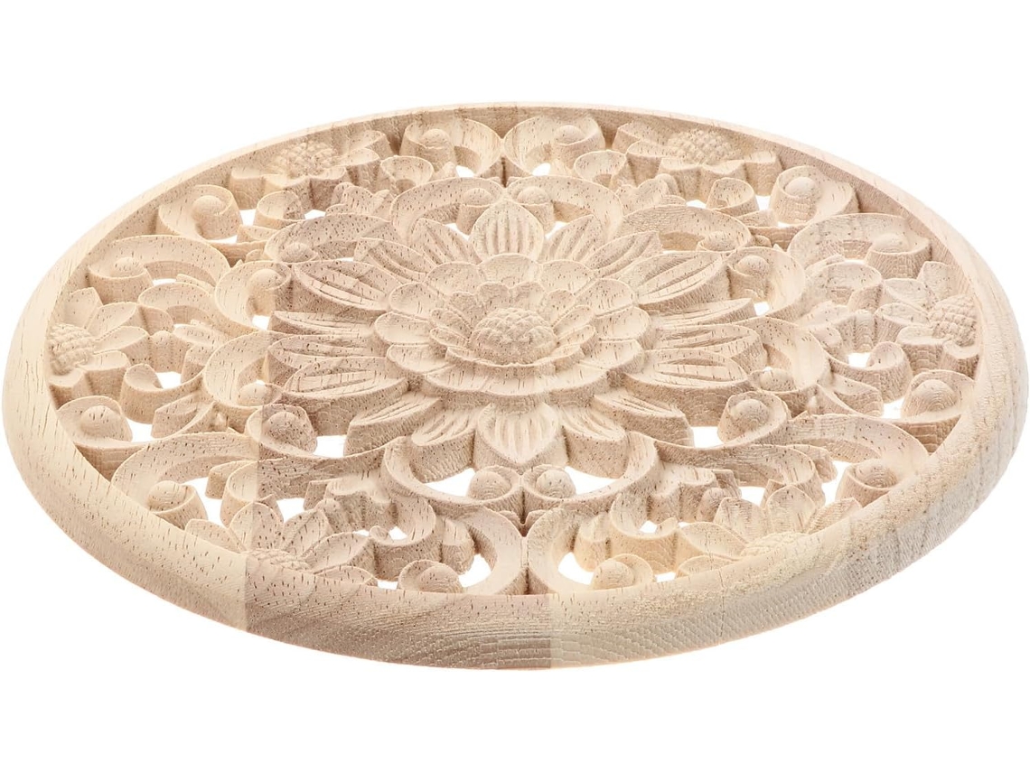 Decoración Adhesivo De Madera Tallada, Aplique