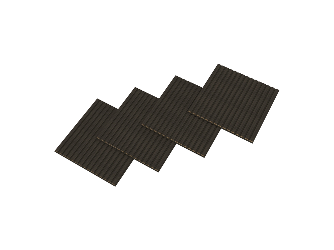 Conjunto de 16 paneles acústicos Vang 3D, 5,76 m², lamas lineales - Neu.holz Roble Gris