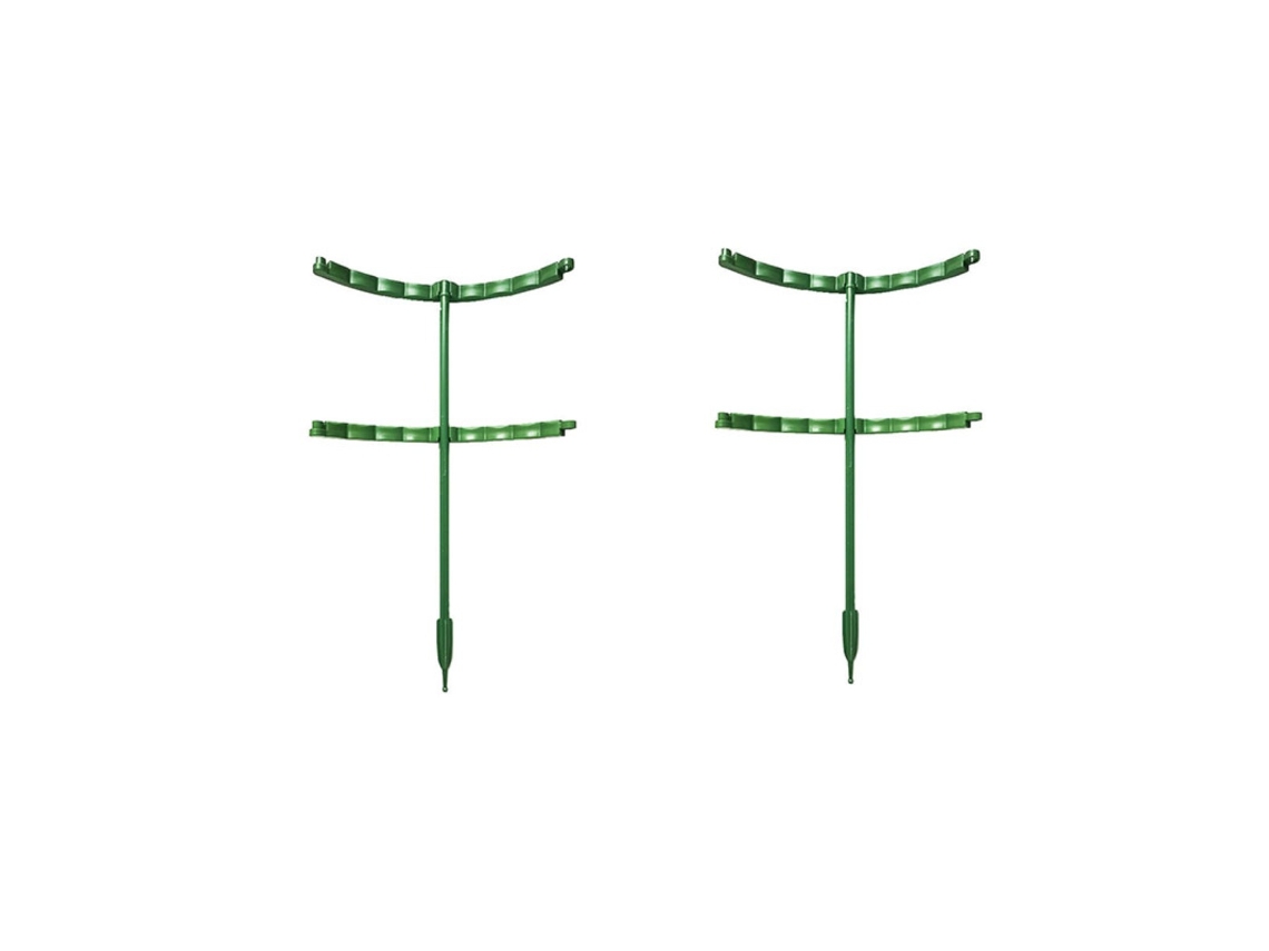 Soportes Para Plantas En U Entrelazables - Pack De 10 Soportes Plásticos Verdes Para Trepadoras Y Macetas 25 Centímetros