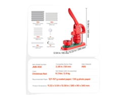 Máquina para hacer botones, diseño ergonómico, precisión mejorada, 58 mm, color rojo.