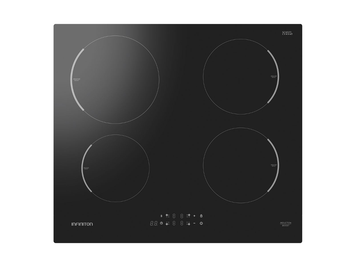 Placa de Inducción INFINITON IND4N74G29, 4 Zonas, Ancho 60 cm, Función Boost, Touch Control