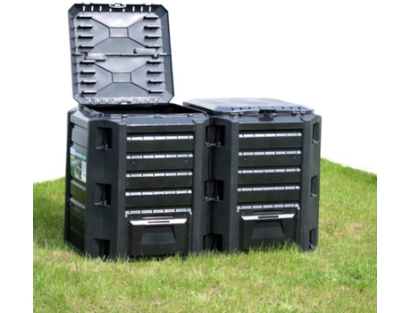 vidaXL Compostador de jardín negro 1600 L