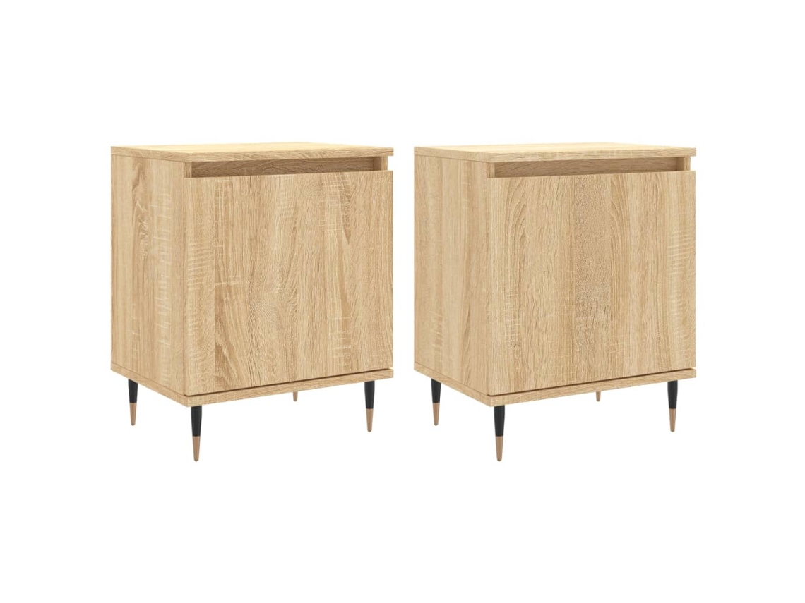Maison Exclusive - Mesitas Noche 2 Uds Madera Ingeniería Roble Sonoma 40x30x50 Cm