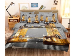 Funda de Edredón AJ WALLPAPER 3D Puente de la torre de Londres 6 (200 x 225cm)