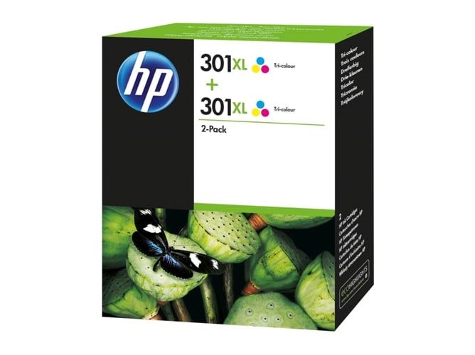 Pack de ahorro de 2 cartuchos de tinta Original HP 301XL Tricolor para HP DeskJet, HP OfficeJet y HP ENVY