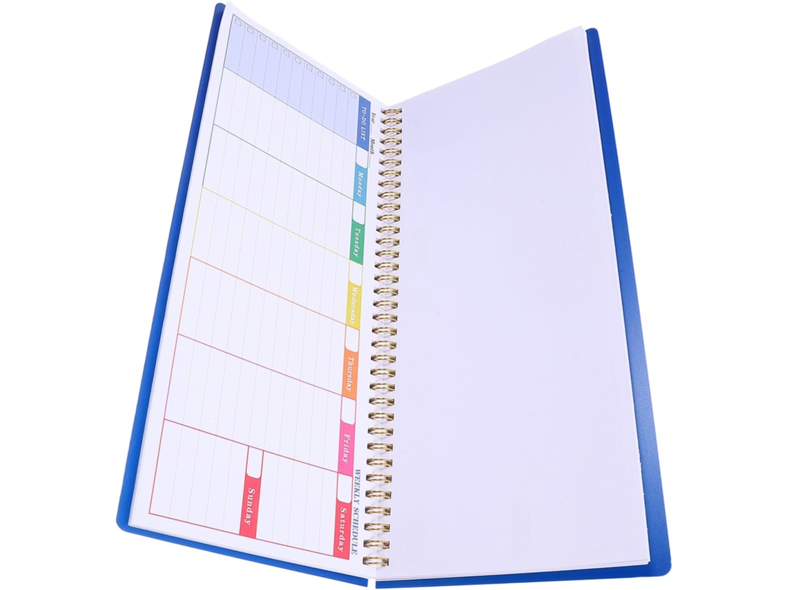 Bloc De Notas Semanal Azul A5 Sin Fecha, Con Espiral Desmontable, Para Organizar Tareas De Oficina.