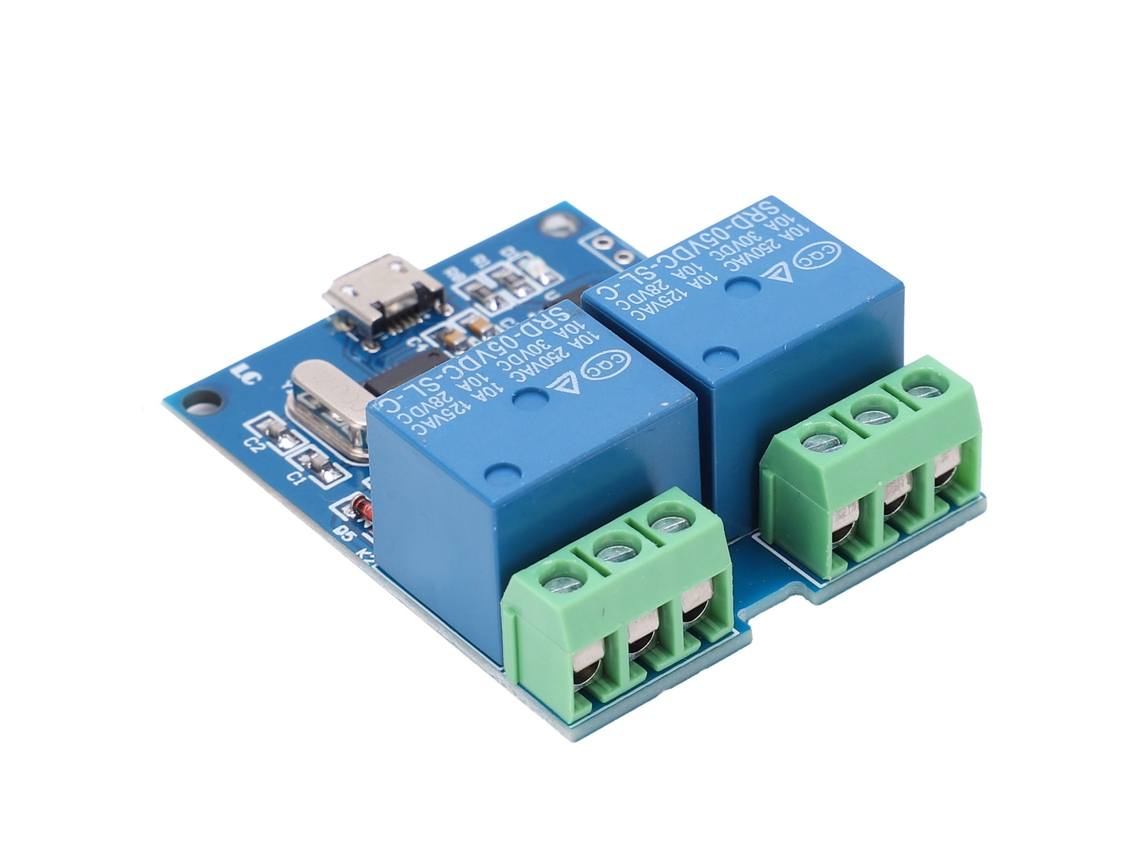 Módulo De Relé Usb De 2 Canales Con Interruptor De Control Inteligente, Pcb, 5 V Cc On/off