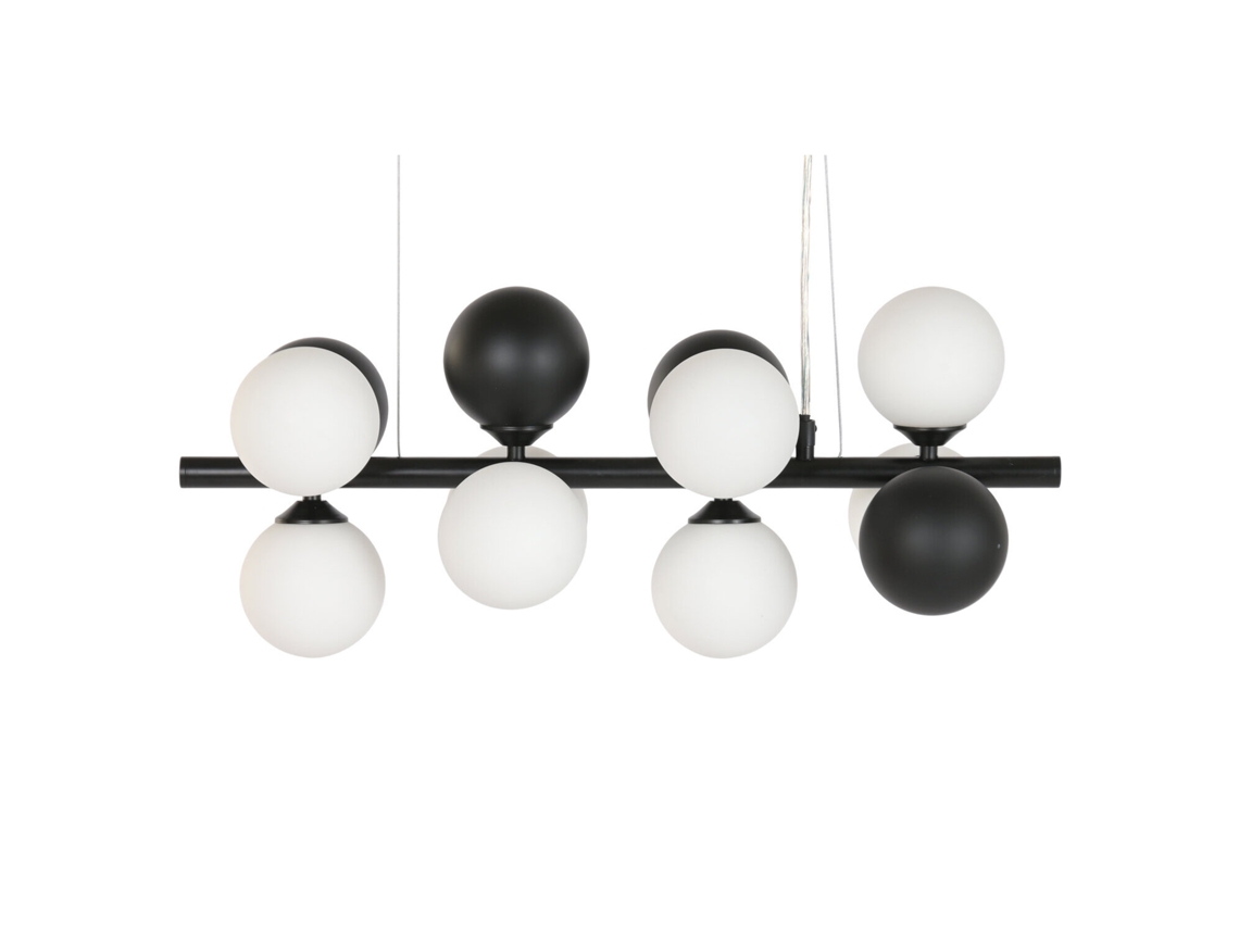 Lampara Techo Metal Cristal Bolas Negro 60x20x96cm