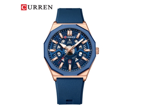 Relojes para Hombre Relojes de Silicona Resistentes al Agua Reloj de Pulsera de diseño Deportivo Informal de Negocios-Concha Rosa Azul LUUCOZK