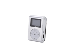 Lector MP3 Clip plateado para Mini Player Usb Fm Radio Pantalla LCD Soporte para Micro SD de 32 Gb