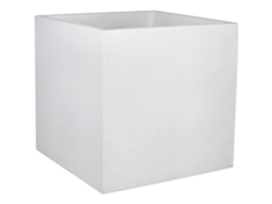 Bandeja plástica para flores EDA Graphit Square - 57 L - 49,5 x 49,5 x 49,5 cm - Ceruse branco