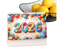 Calendário De Mesa Com Strass | Planejador Mensal 2026 Com Páginas Que Viram, Para Escola, Escritório E Casa.