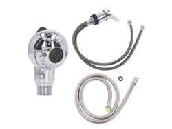 Kit de rociador para grifo de lavacabezas con manguera de 120 cm e interruptor de agua caliente/fría.