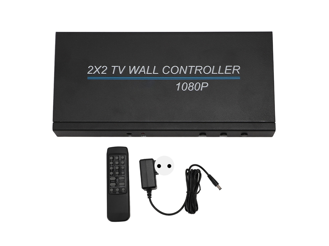 Controlador De Videowall Con Control Remoto, Procesador 1920x1080p 60hz Para 4 Televisores, Enchufe Europeo.
