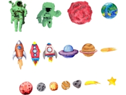 Pegatinas Luminosas Para Pared, Puertas Con Forma De Nave Espacial, Adhesivos