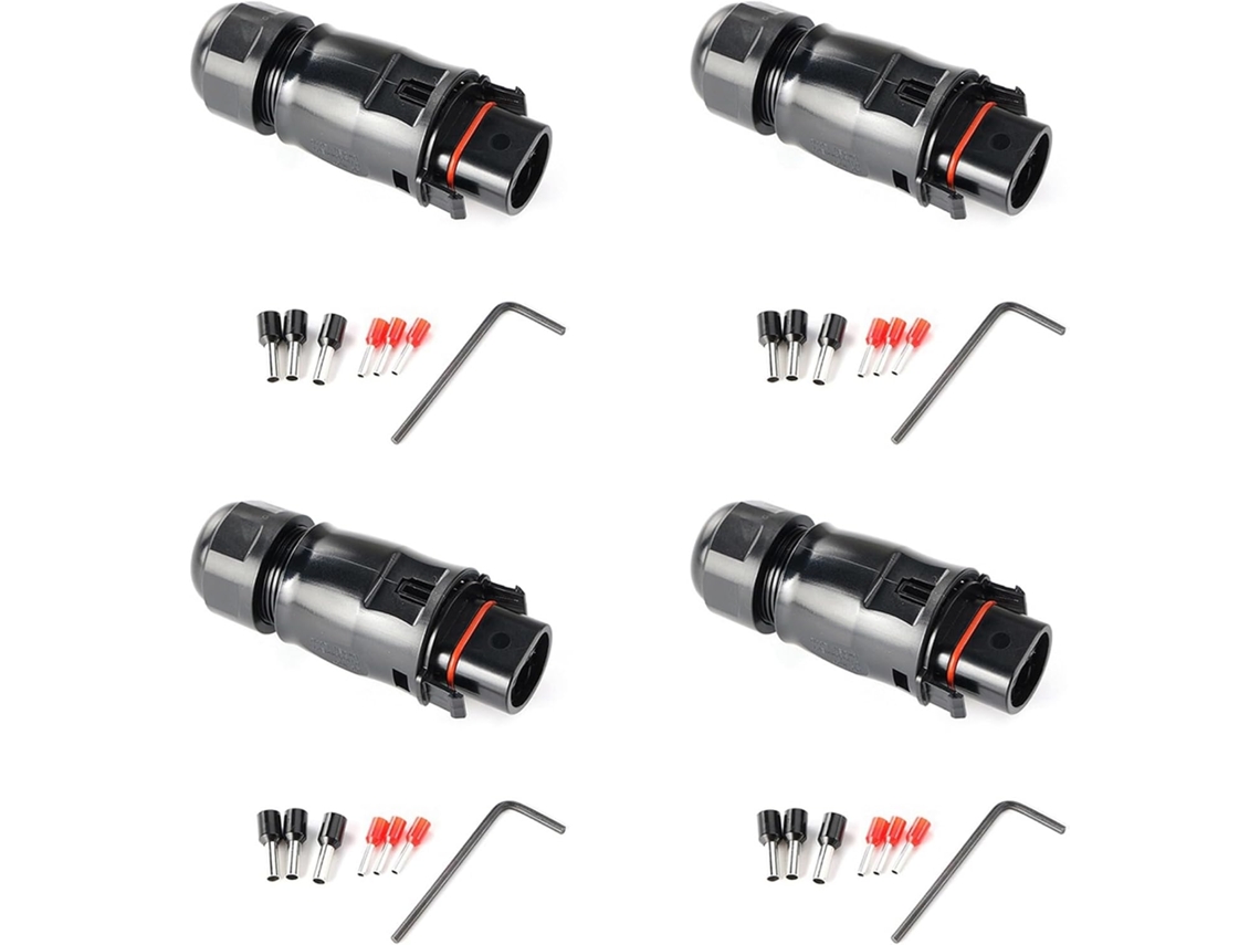 Kit De 4 Conectores Fotovoltaicos Impermeables Ip68 De 4000 V Y 40 A.