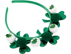 Bandeau À Pompons Trèfle Vert Blanc Para Femmes, Accesorio De Fête Saint