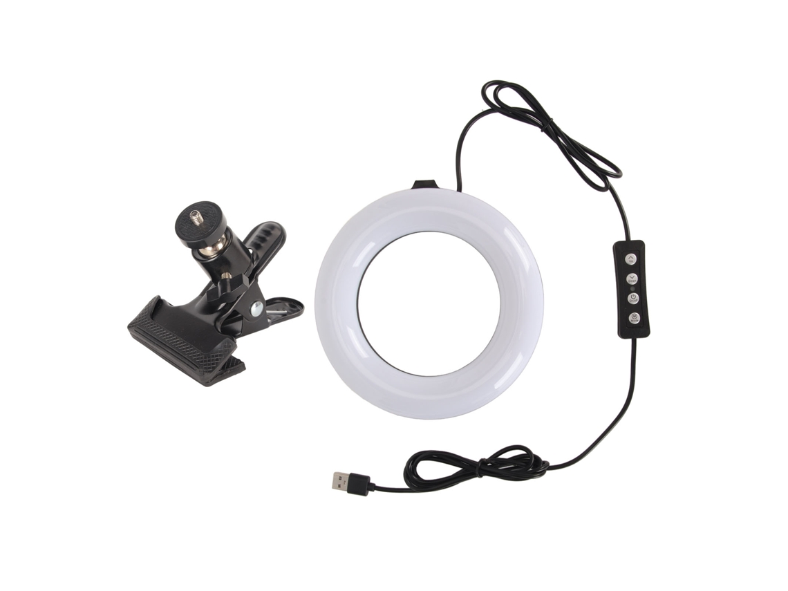 Kit De Iluminación Para Videoconferencias: Luz Circular Led Con Clip Y 3 Temperaturas De Color.