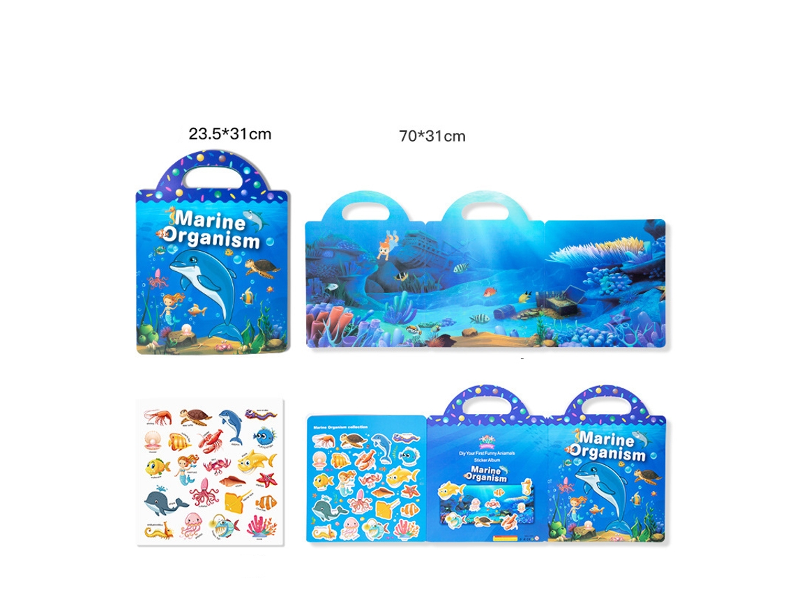 (estilo 6) Libro De Pegatinas Reutilizables Para Niños Con Un Juego De Rompecabezas De Bricolaje Gratuito, Adecuado Para Niños.