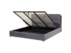 Cama con somier BELIANI Batilly de Terciopelo Gris 194x224x105