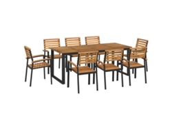 Maison Exclusive - Juego De Comedor De Jardín 9 Pzas Madera Maciza Acacia Y Metal