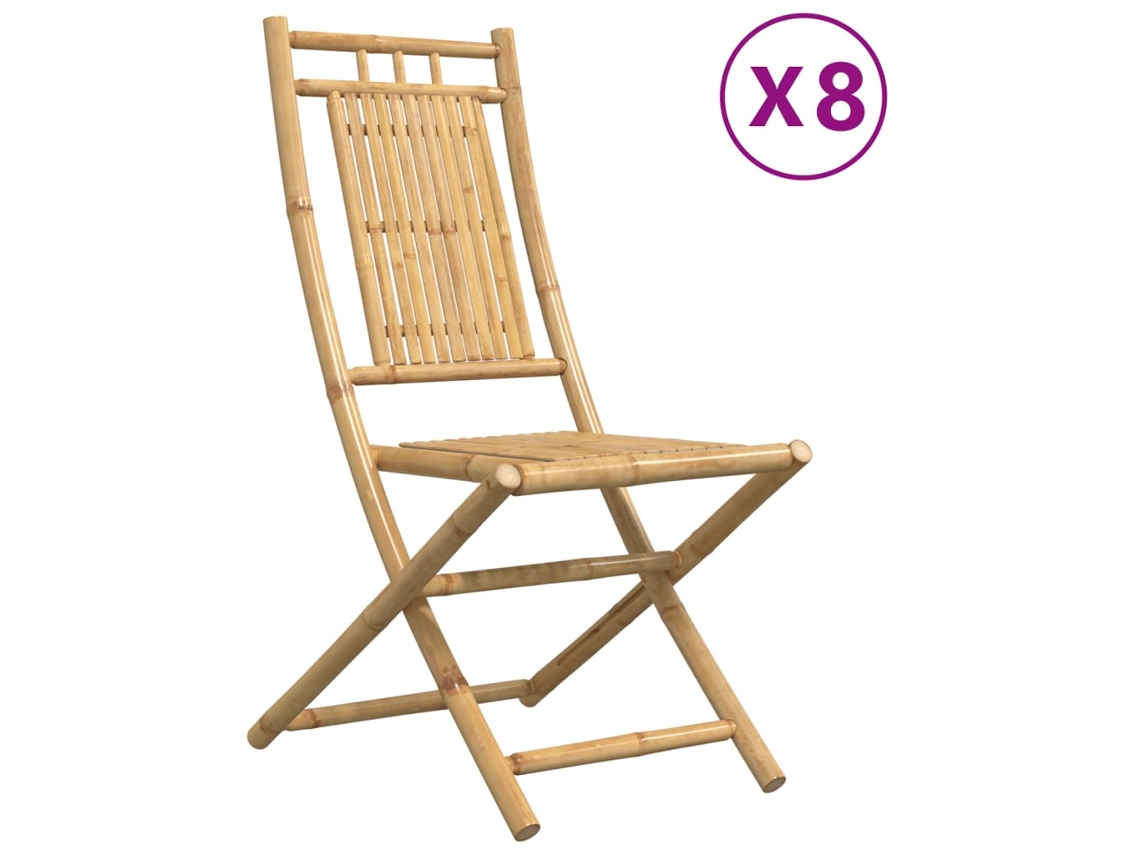 Maison Exclusive - Sillas De Jardín Plegables 8 Unidades Bambú 46x66x99 Cm