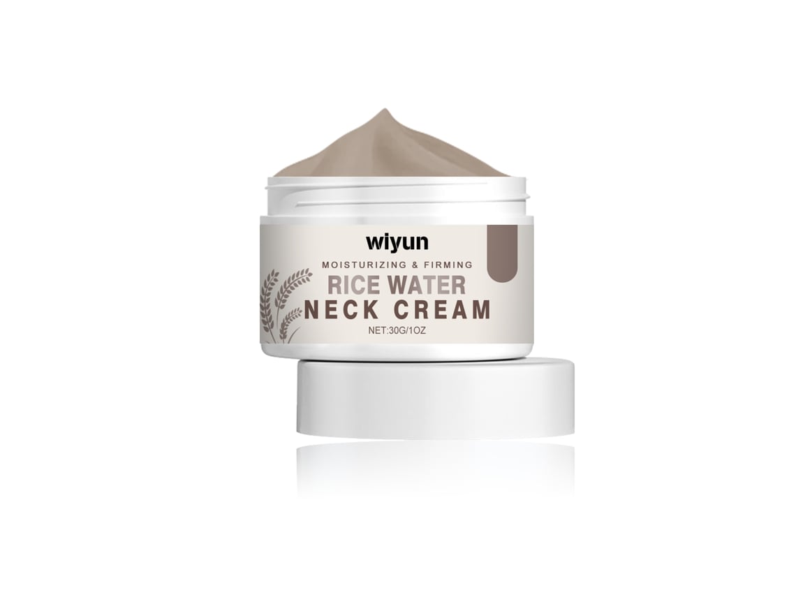 Crema para el cuello con agua de arroz para un masaje relajante.