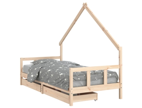 MAISON EXCLUSIVE - Estructura de cama para niños con cajones madera pino 90x200 cm