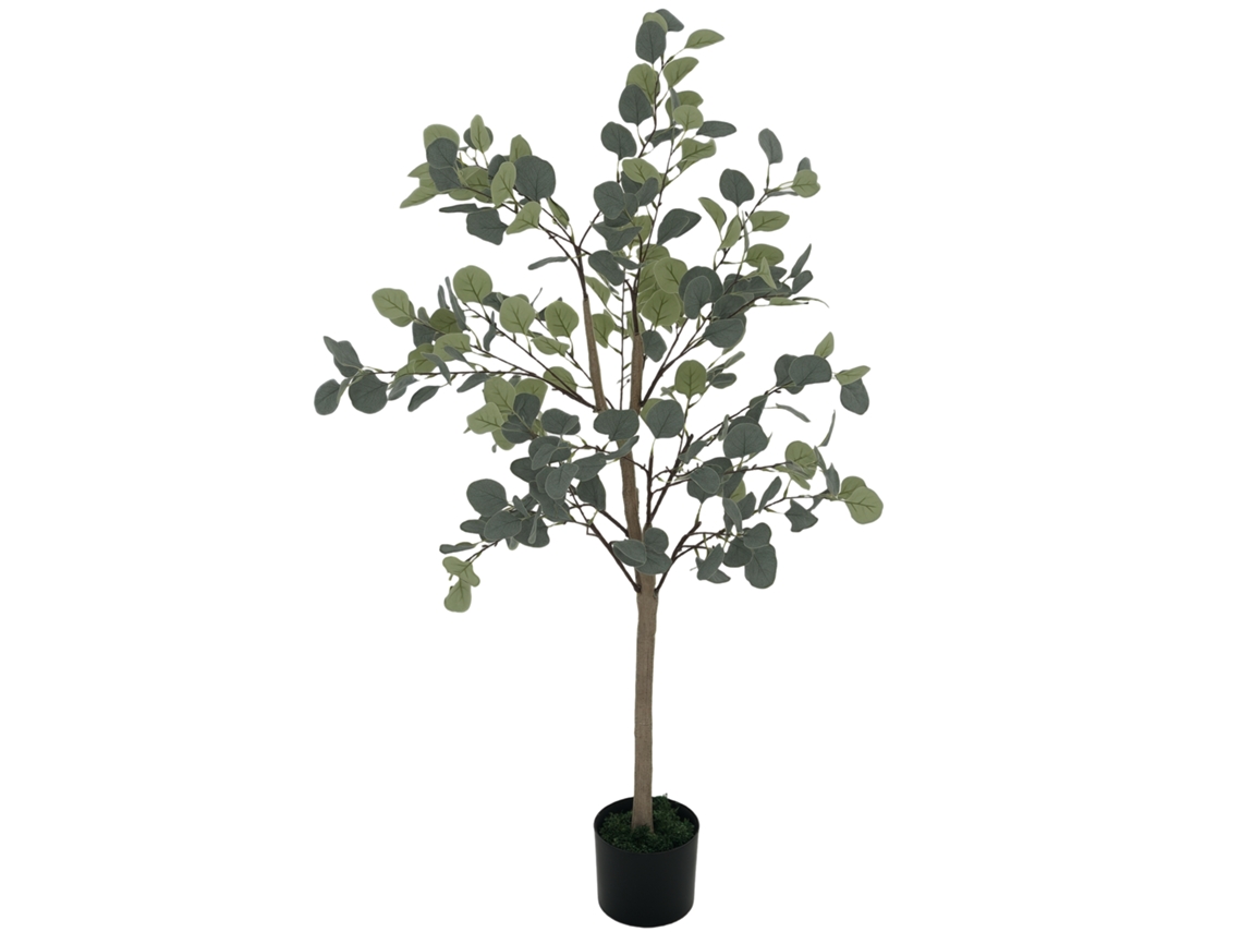 Planta Artificial Decorativa De 120 Cm Eucaliptus Sintético Con 230 Hojas En Maceta Para Interior Verde