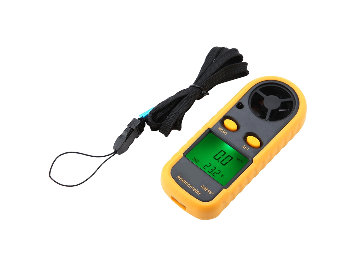 Anemómetro Digital Ar816+ Lcd Portátil Para Medir La Velocidad Del Viento Y La Temperatura Con Retroiluminación.