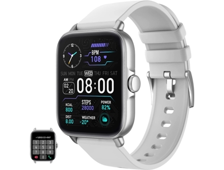Reloj inteligente con pantalla táctil y podómetro con control del ritmo cardíaco y AUJEZON