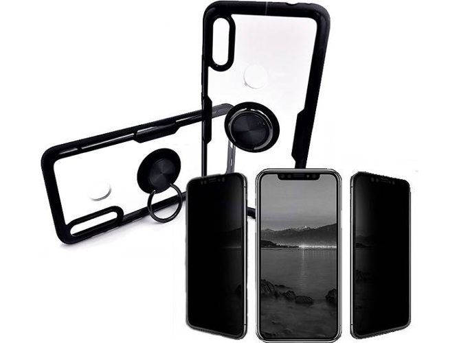 Kit Carcasa y Protector Privacy Xiaomi Redmi 7 Clear Armor Negro
