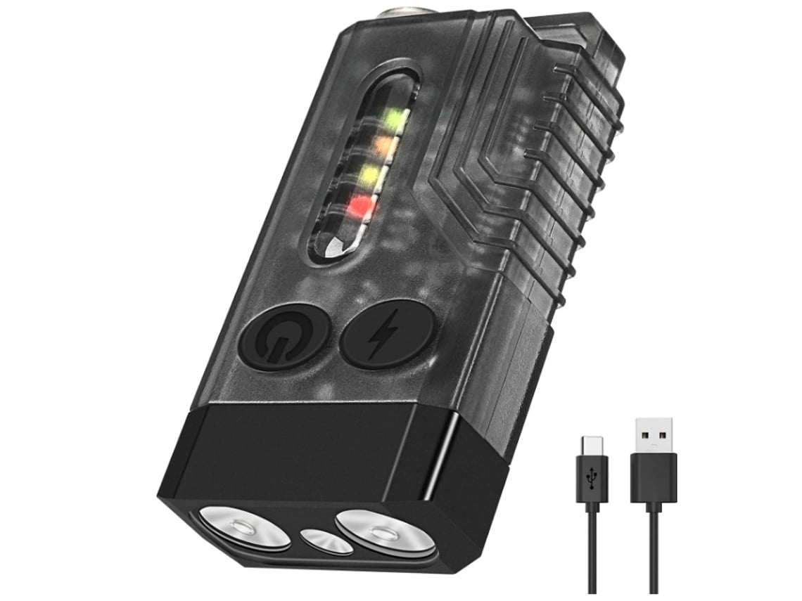 Linterna LED pequeña y potente, superbrillante, 1000 lúmenes, mini linterna EDC, recargable por USB-C, 14 modos, de bolsillo, IPX4, negra, Yunzii