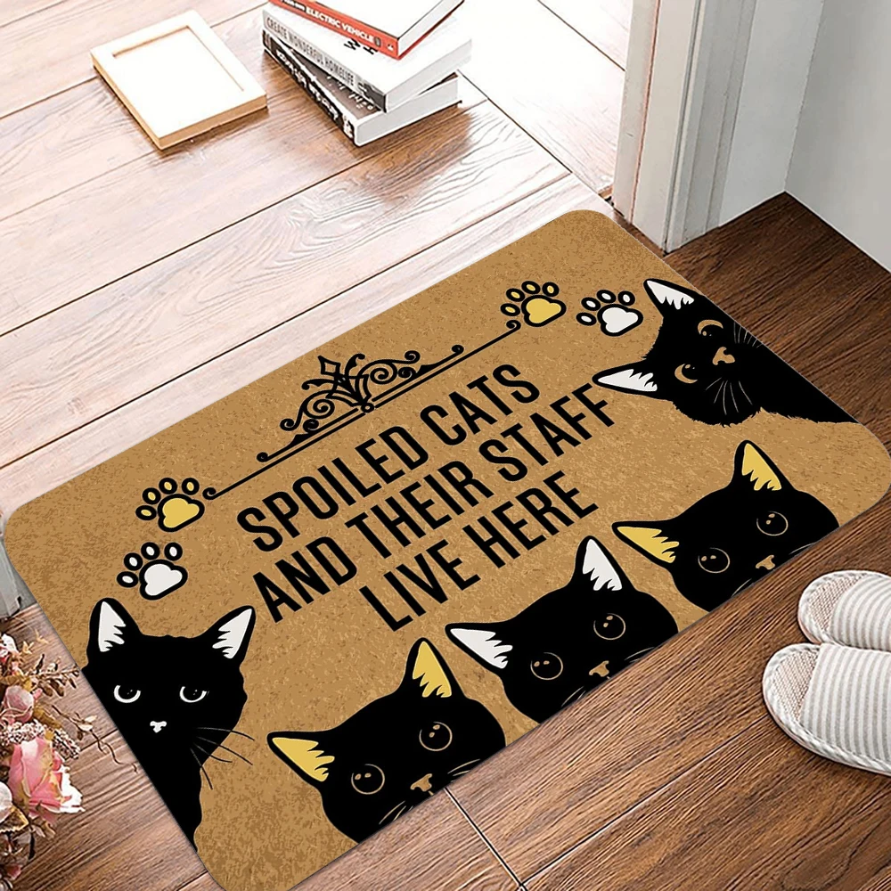 (estilo 2 50x80cm) Felpudo Divertido Con Temática De Gatos, Decoración Del Hogar