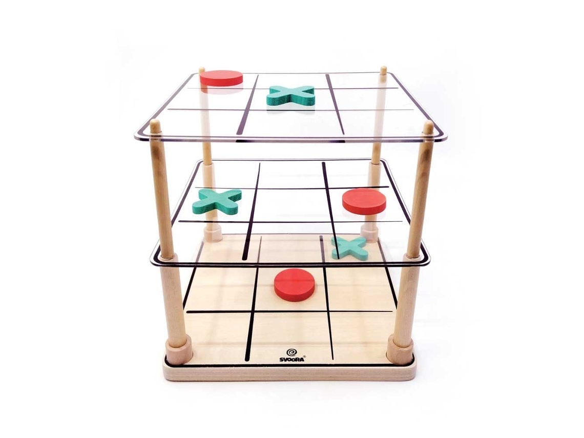 Juego de mesa educativo tres en raya en 3D de Svoora, hecho de cartón, para niños de 6 años en adelante.