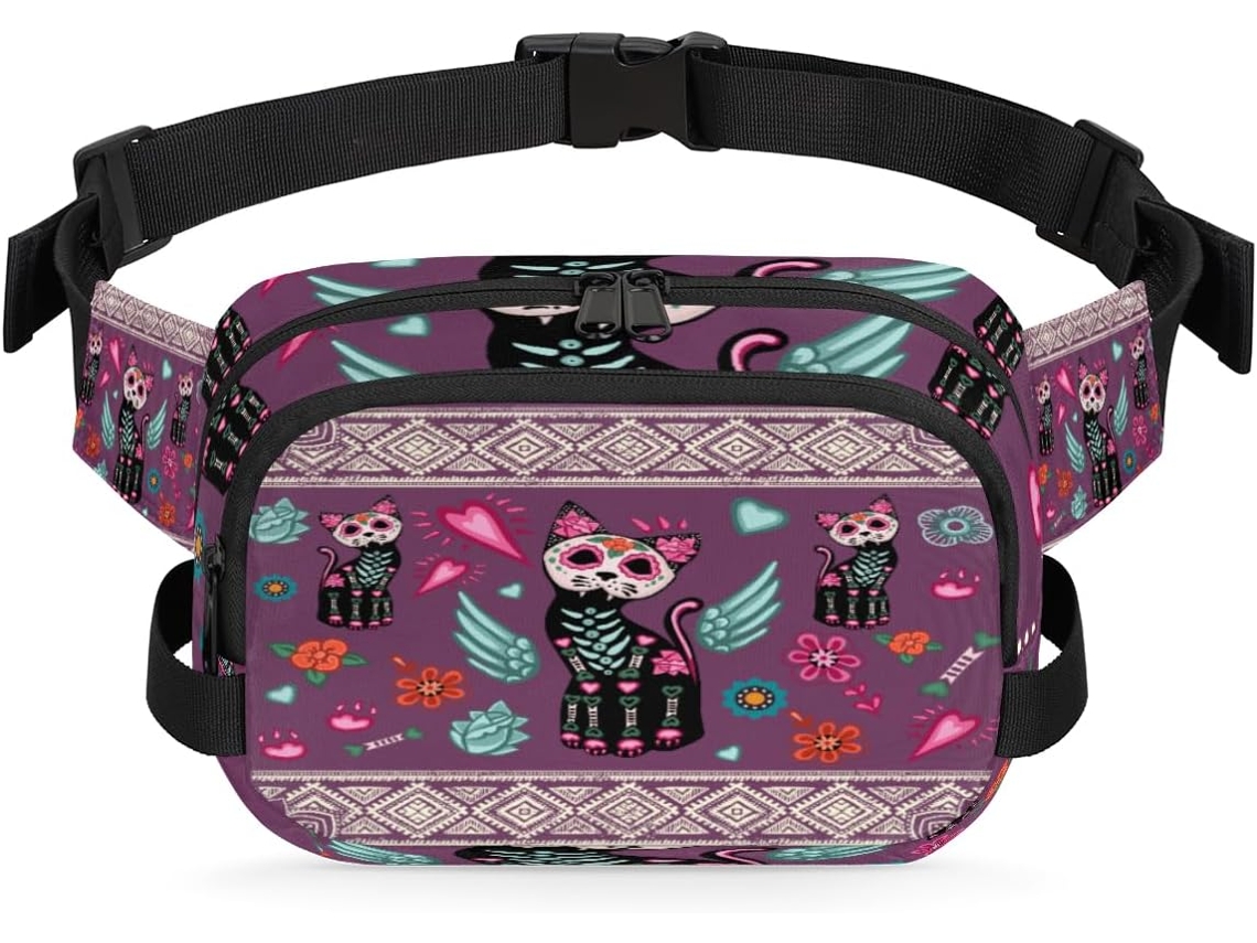 Riñonera Étnica Estampado Floral Calaveras Para Mujeres Hombres Niñas Niños Riñonera Correr Practicar Depor