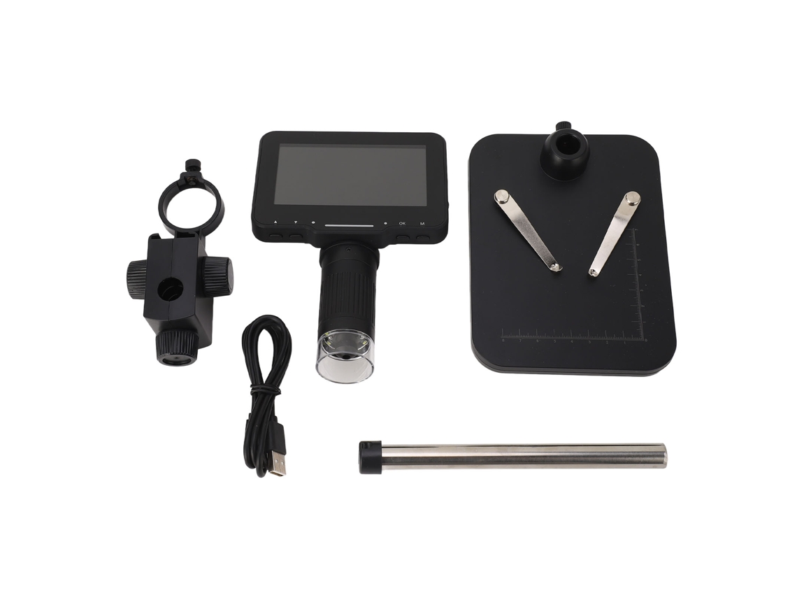 Microscopio Digital De 4,3 Pulgadas Con Pantalla Ips Hd De 1000 Aumentos, 8 Led Ajustables, Alimentación Usb, Versión Industrial.